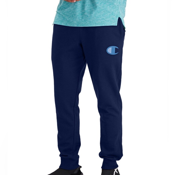Champion Sweatpants Joggers pockets Men’s Size Medium Navy with big blue C logo - Picture 1 of 7